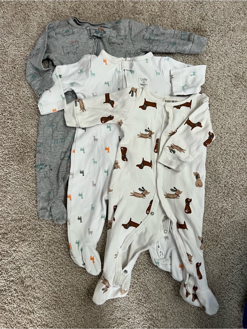Carter’s & Rabbit + Bear 3-6mo Baby Onesies